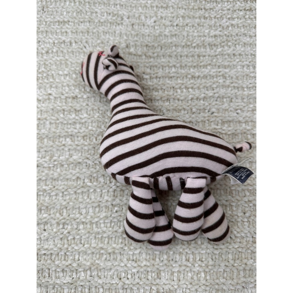 Old Navy Zebra Plush Pink Brown Striped Stuffed‎ Animal Lovey Kids Vintage 2009 - Picture 8 of 9